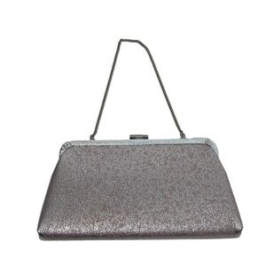 Vintage Clutch with Chain Pink & Silver Glitter